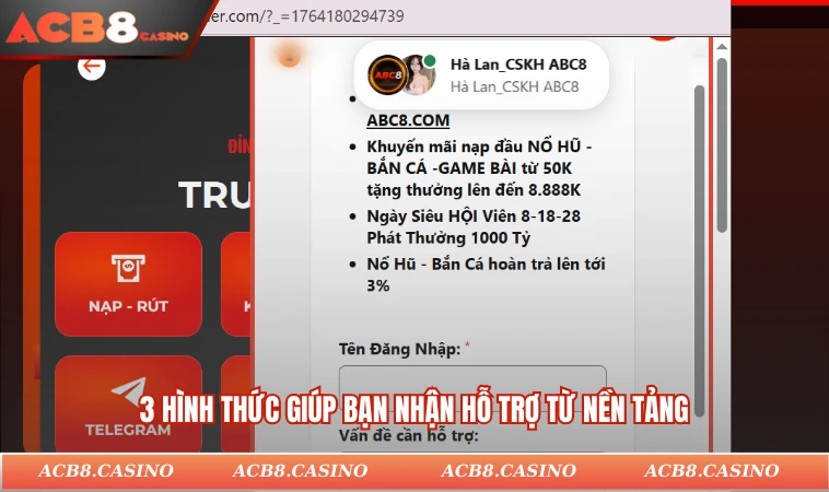 Liên hệ ACB8 3 3 hình thức giúp bạn nhận hỗ trợ từ nền tảng