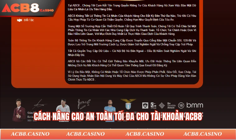 Cách nâng cao an toàn tối đa cho tài khoản ACB8