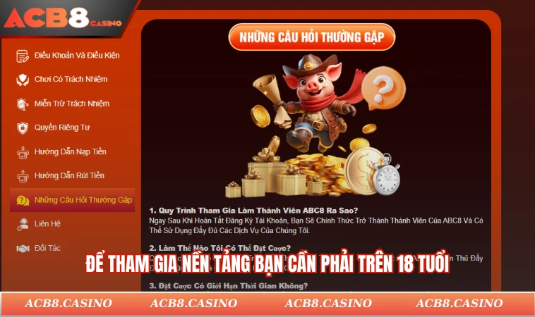 Để tham gia nền tảng bạn cần phải trên 18 tuổi