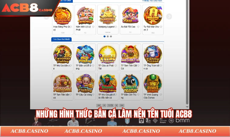 Những hình thức bắn cá làm nên tên tuổi ACB8