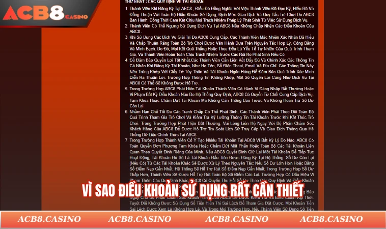 Vì sao điều khoản sử dụng rất cần thiết